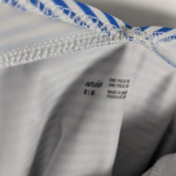 Aerie Blue Striped One piece Swim Suit - Picture 3 of 3